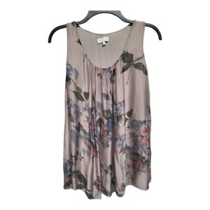Beautiful H Trend Floral Silk Flowing Tank Top - Size XS